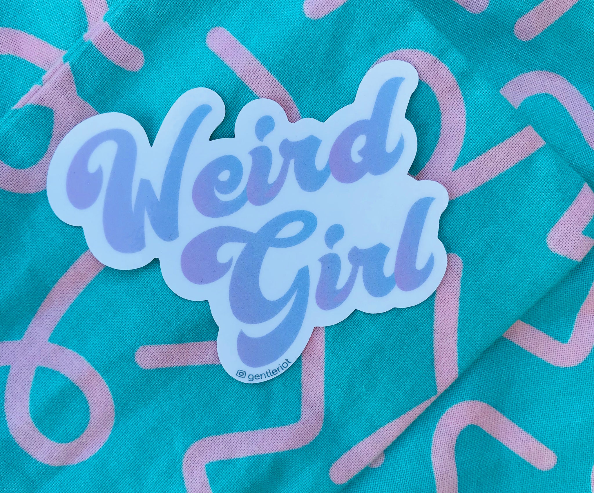 cursive weird girl sticker